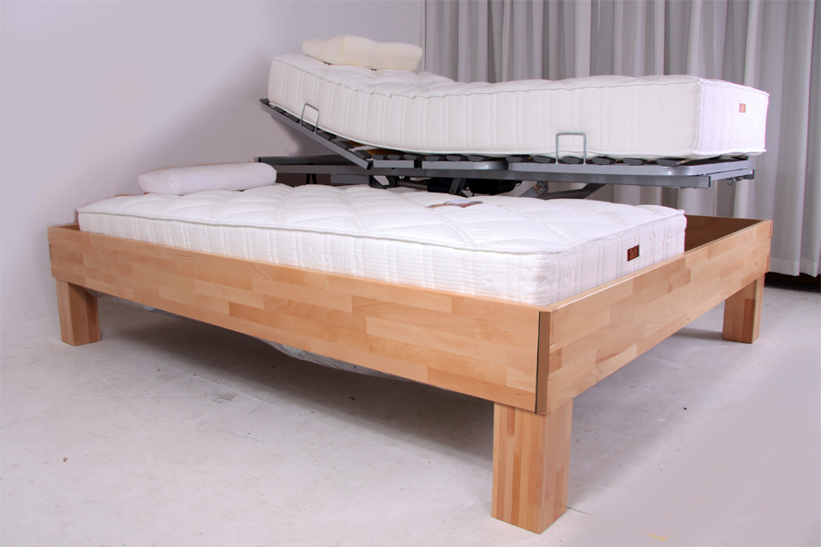 Hooglaagbed Forest Basic 599QS niet deelbaar 180 cm breed massief beukenhouten.