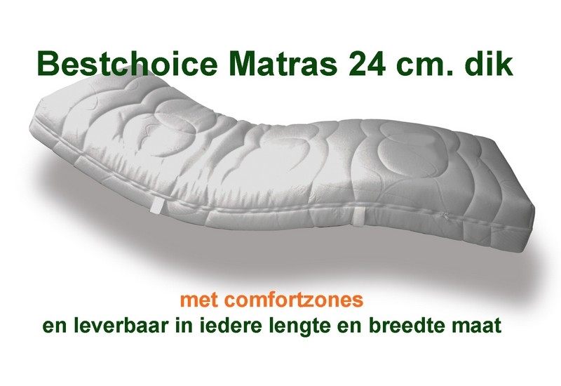Matras Bestchoice 24 cm  dik. Eersteklas kwaliteitsmatras met comfortzones